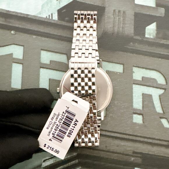 Emporio Armani AR11068 Kappa Quartz Grey Dial Silver Mesh Bracelet Watch For Men